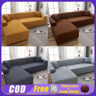 Elastic Sofa Cover Set No Lukot No Gusot 1/2/3/4 Seat Cover L Shape Sofa Cover Stretchable