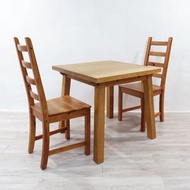 IKEA 橡木餐桌 實木餐桌 麻將桌 實木方桌 餐桌 一桌二椅 桌椅 實木椅子 出租家具