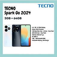Tecno Spark GO 2024 (3GB RAM + 64GB ROM) | 6.6″ HD+ H, 90Hz Display | Unisoc T606 Processor | 5000mA