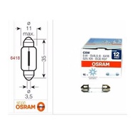 Germany OSRAM Double-Pointed Bulb 6418 12V 5W 11x35mm Indoor License Plate 1pc