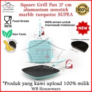 Square grill pan supra 27x27cm non-stick pastel turquoise marble square griller