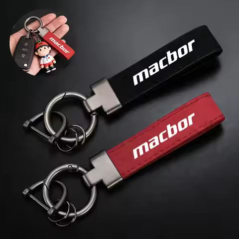 High-Grade Leather Suede Keychain Motorcycle Key Ring For MACBOR EIGHT MILE LORD MARTIN MONTANA XR1 