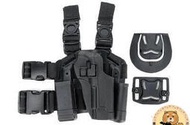 （圓仔） 黑色~M9 專用~US CQC 硬殼式瓦斯手槍腿掛槍套，BB槍套，槍袋，收納袋(生存遊戲專用)~6642