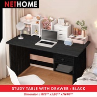 พร้อมส่ง NETHOME:  Florida Luxury Writing Table with Drawers /Meja Belajar/โต๊ะทำงาน/โต๊ะไม้อ่านหนัง