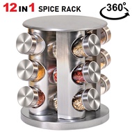 STAINLESS STEEL SPICE RACK CAROUSEL Rotatable Spice Jar Spices Canister Spices Container Herb Spice 