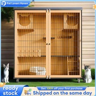 Sangkar Kucing Cat Villa Rumah Kucing Outdoor Waterproof Rustproof Iron Mesh Solid Wood Cat Villa猫别墅