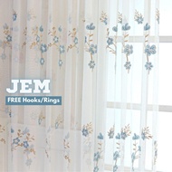 JEM Sheer FREE Hook / Ring for Sliding Door &amp; Window - Tulle Lace Day Curtain Langsir Jarang Belakang Nipis Lining Nordic White Putih