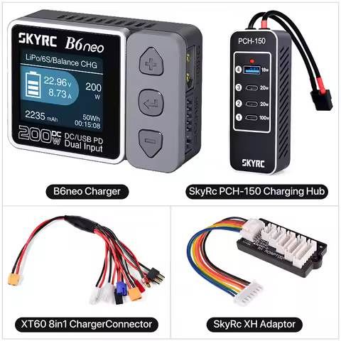 SkyRC B6neo B6neo+ Smart Charger LiPo Battery Balance Charger Compact 6S Charger Discharger