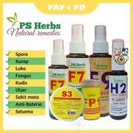 Yay&Yo PS Herbs Herb Spray F7 F9 H2 Cream Krim S3 FP1 Cat Ubat Kurap Fungus Kutu Luka Ulser Ulcer Sp