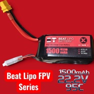 Bateri Lipo 6s BEAT X Series xt60 1500mAh/6S/22.2V/95C/FPV Khusus Drone  FPV