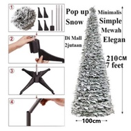2.1 Meter Snow Christmas Tree 7 feet Pop Up Spiral Folding 210 CM Meter Snow 210cm 2.1 Meter Latest 