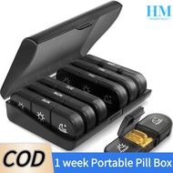 1 week Portable Pill Box with 21 Compartments for 7 days Easy Medication Pill Case Container