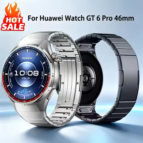 Strap for Huawei Watch GT 6 Pro 46mm Metal Luxury No Gaps Titanium Bracelet Belt Correa Huawei Watch