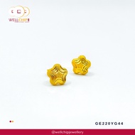 WELL CHIP Star Studs Earrings - 916 Gold/Anting-anting Kancing Bintang - 916 Emas