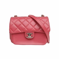 Chanel 粉色 牛皮 29開 銀扣 方胖子 鏈條包