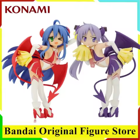 Original Konami Lucky Star Anime Izumi Konata & Hiiragi Kagami Action Figurine Toys PVC Model Figuar