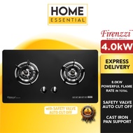 Firenzzi 4.0kW 2 Burners Safety Valve Safety Device Tempered Glass Hob FGH-2187 Gas Stove Gas Stove Burner Stove