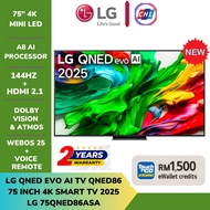 {Touch n Go Rebate   1500}LG 75" QNED 4K Smart TV 75QNED86ASA – Quantum Dot, AI ThinQ, HDR, webOS, S