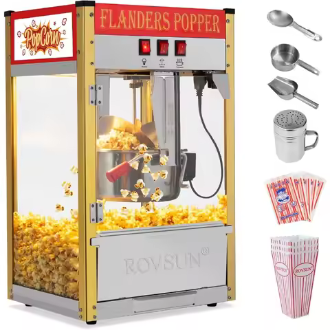 Popcorn Machine with 10 Ounce Kettle Makes Up to 4 Gallons Countertop Popcorn Maker Commercial Popco