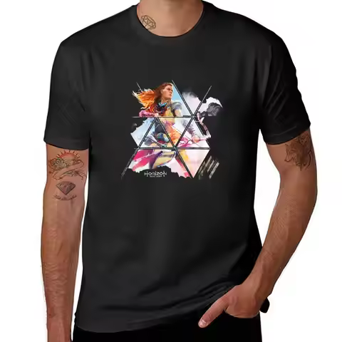 Horizon Zero Dawn Aloy Hunting T-Shirt tops vintage clothes fruit of the loom mens t shirts