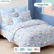 Anti-slip bed sheet for children with happy cats cat motif, character bed sheet, bed sheet, height 2