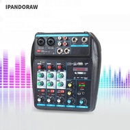 IPANDORAW DJ Console Mixer, Monitor Karaoke System Bluetooth Audio Mixer, Portable with 48V Phantom 