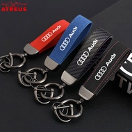 Audi Car Key Chain Fur Keychain Carbon Fiber Pure Color Buckle Fashion Car Key Ring For Audi A3 8l A