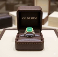 Cincin Batu Akik Natural Bacan Doko Cincau Chryso Kotak Kristal