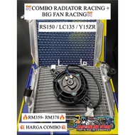COMBO Y15ZR RS150 LC135 RADIATOR CURVE EXTRA BIG + BIG FAN RACING 4.5inch HIGH RPM DYNO