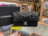 （法國代購）CHANEL MINI COCO 20cm 全新香奈兒小羊皮黑色銀鍊迷你經典款肩背包斜背包 A69900