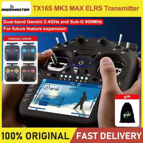 Radiomaster TX16S MK3 MAX with AG02 Metal Gimbals, ELRS 2.4GHz 16CH Radio Transmitter for FPV Racing