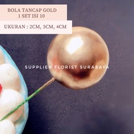 [1 SET ISI 10] MINIATUR KUE TART BOLA GOLD BOLA BOLA SILVER BOLA TANCAP DEKORASI CAKE SIMPLE ELEGANT ULANG TAHUN ULTAH HIASAN PAJANGAN KUE CAKE BAKING DIY TART BOLA TUSUK