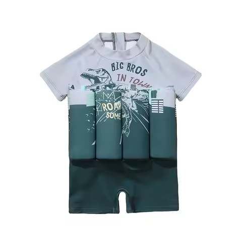 Children Professional Buoyant Swimming Suits Cute Animal Printed Boys Buoyancy Swimwear One-piece Su