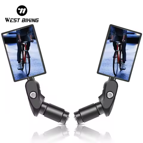 WEST BIKING Bicycle Rearview Handlebar Mirror 360 Rotation Adjustment Bike Reflector Wide Range Back