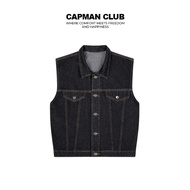 Men's EFFE 3-hole jeanJacket with loose fit CAPMAN CLUB, youthful and comfortable denim tanktop jack