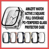 AMAZFIT Active 2 Square Tempered Glass Protector Casing Amazfit Watch Active 2 Square Case Amazfit A