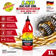 BOSCHER LSD Multi-Purpose Gear Oil 80W-90 API GL-5 1L | Manual Transmission & LSD Differential Gear 