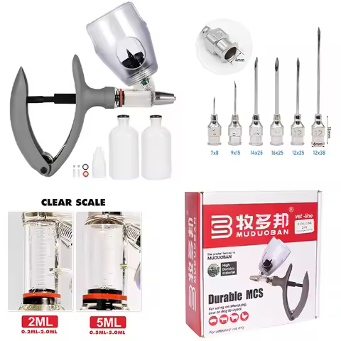 2/5ml Automatic Injection Poultry Syringe Veterinary Continuous Syringe Adjustable For Livestock Chi