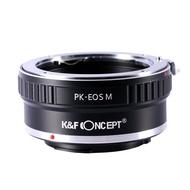 K&F Concept PK-EOS M Mount Lens Adaper Compatible for Pentax K PK Mount Lens to Canon Micro Single E