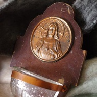 -金銀寶貝 法國耶穌十字架玻璃木質壁掛W766