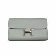 HERMES 愛馬仕 CONSTANCE TO GO 肩背手拿包 皮革 灰藍色 銀釦