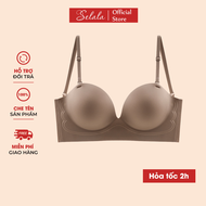 Selala Plus Size Open Back Nâng Đẩy Bras 2-3cm Support Seamless Lingerie