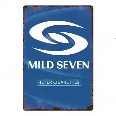 Mild Seven Metal Tin Sign Retro Cigarette Decor Man Cave Wall Art
