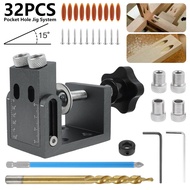 32pcs Pocket Hole Screw Jig Adapter Drill Set Carpenter Hole Punching Locator DIY Woodworking Carvin
