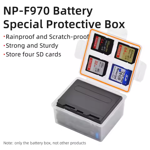 KingMa NP-F970 Plastic Battery Storage Case Battery Holder Box For Sony HVR-HD1000C 1500C 2500C DSR-