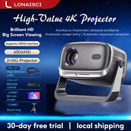 LONAISCI B12 Portable Mini 600 ANSI 1080P Projector Featuring Auto Focus & Keystone Correction WiFi 