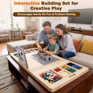 Foldable Building Block Table Solid Wood Building Block Assembly Table Foldable Building Block Tray