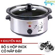 Nồi nấu chậm hầm kho nấu cháo 0.7 lít BBcooker B07 + tặng bộ 5 hộp inox có nắp