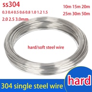 [SS Wire] Pure Stainless Steel 304 Wire/Single Soft Wire/Hard Wire [0.8mm, 1.0mm, 1.2mm, 1.5mm, 2.0m