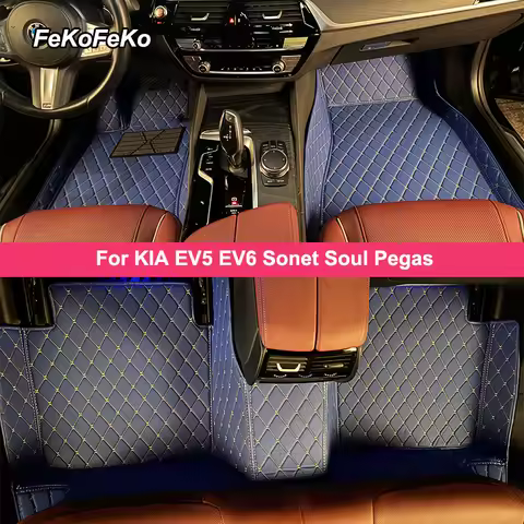 Custom Car Floor Mats For KIA EV5 EV6 Sonet Soul Pegas Auto Carpets Foot Coche Accessories
